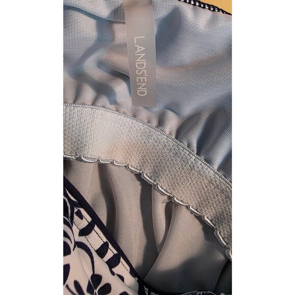 Lands End Underwire Square Neck Tankini‎ Top Navy /White Floral Sz 18W - Picture 3 of 6